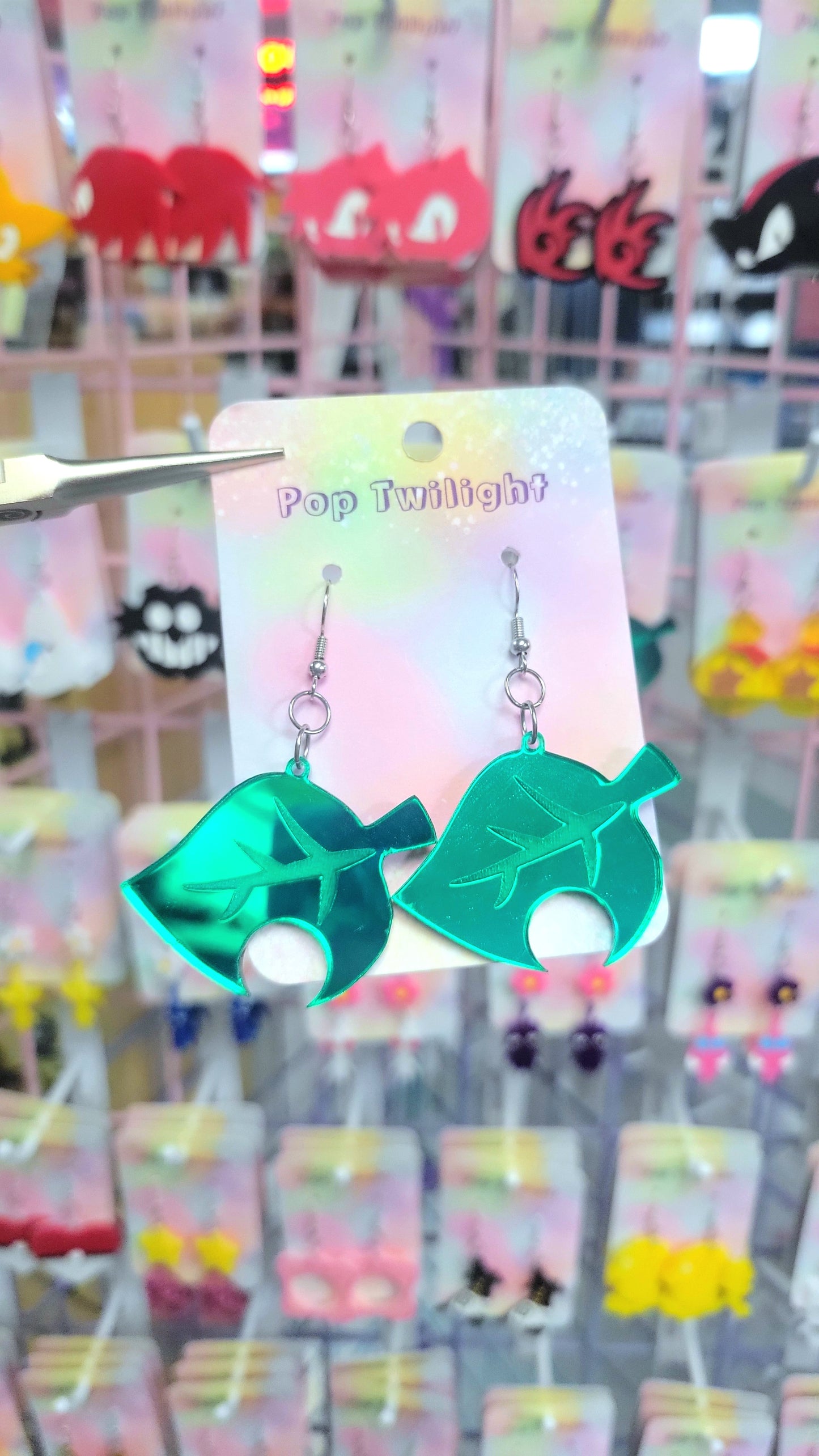 AC Leaf Earrings Mirror