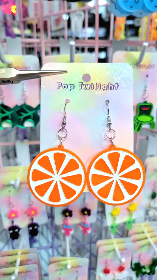 Orange Slice Earrings Food