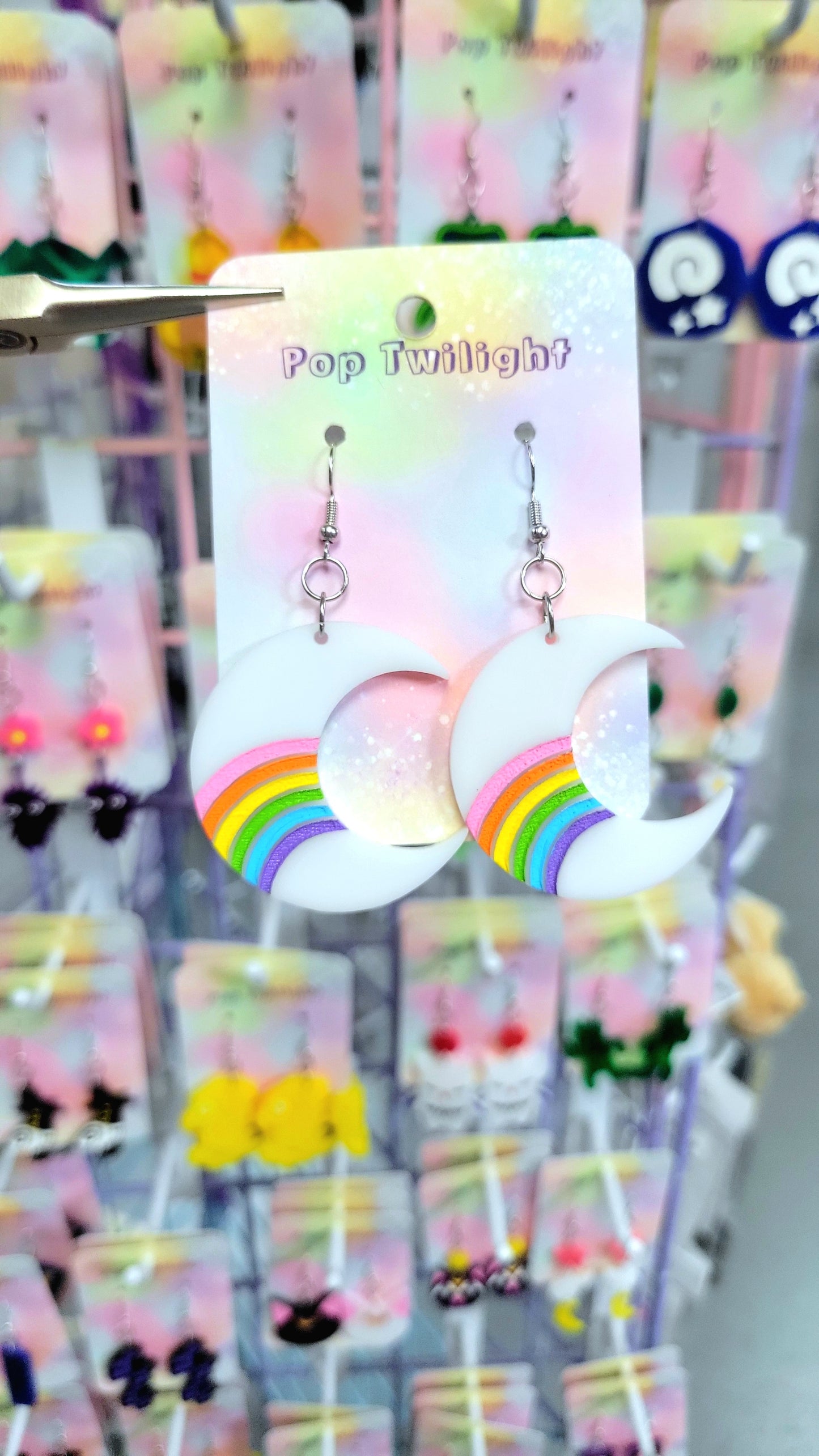 Rainbow Moon Pride Earrings