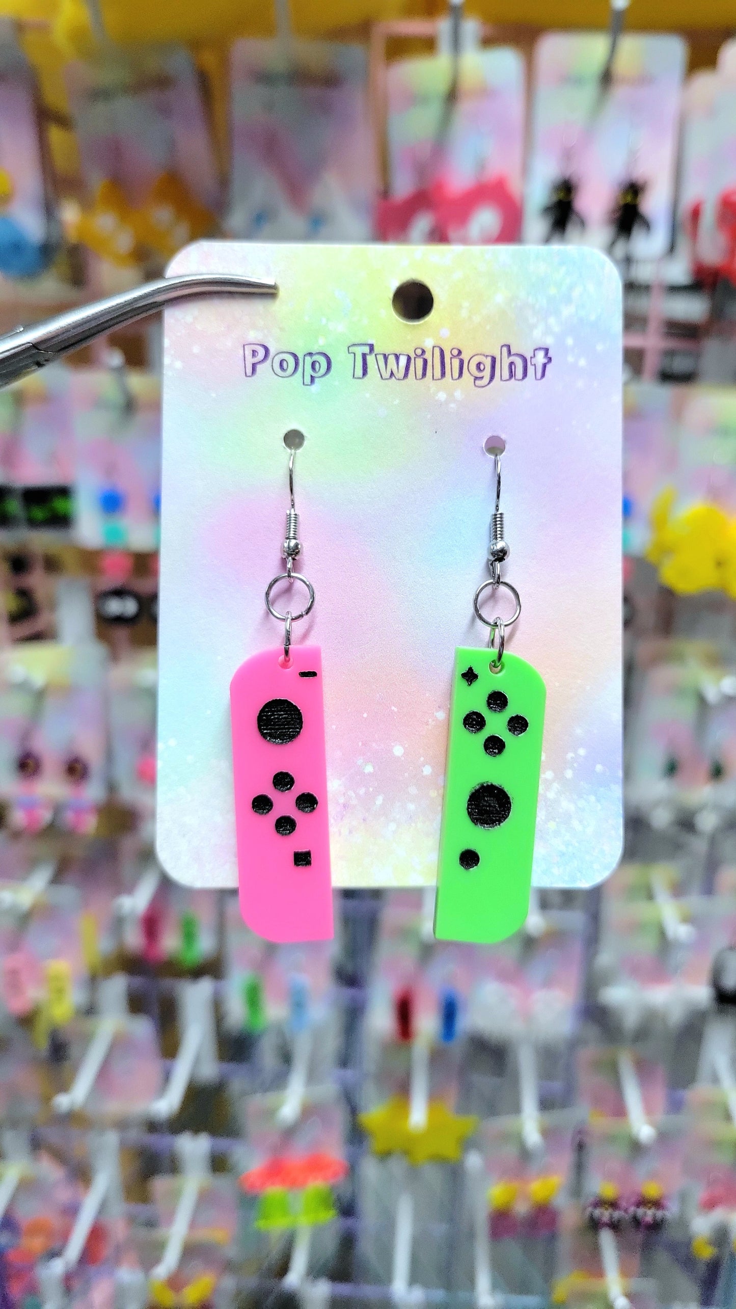 Switch Joycon Controllers - Green and Pink