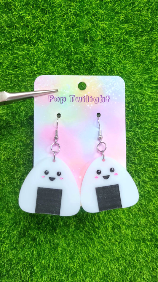 Onigiri Rice Ball Earrings Food