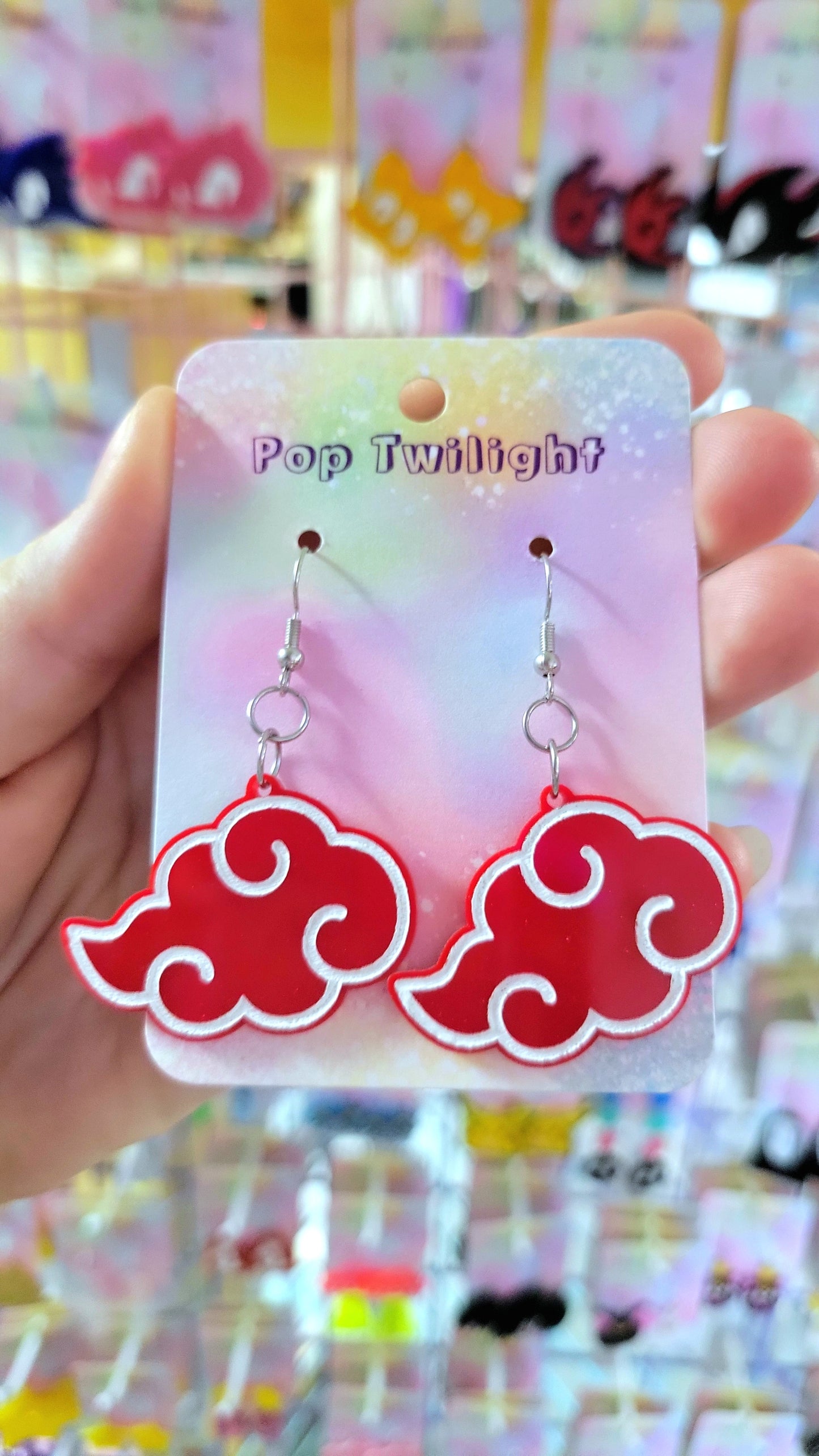 Naruto Akatsuki Red Cloud Earrings