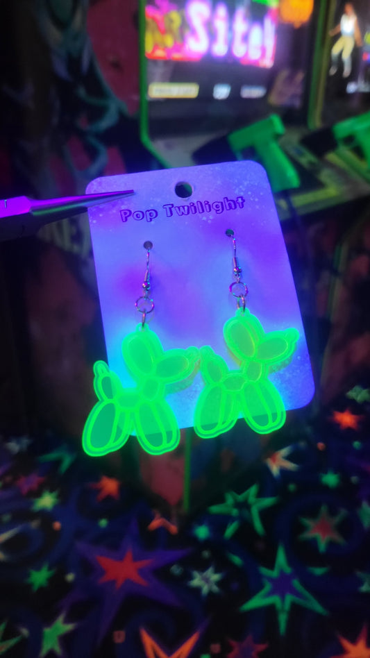 Balloon Dog Green Earrings