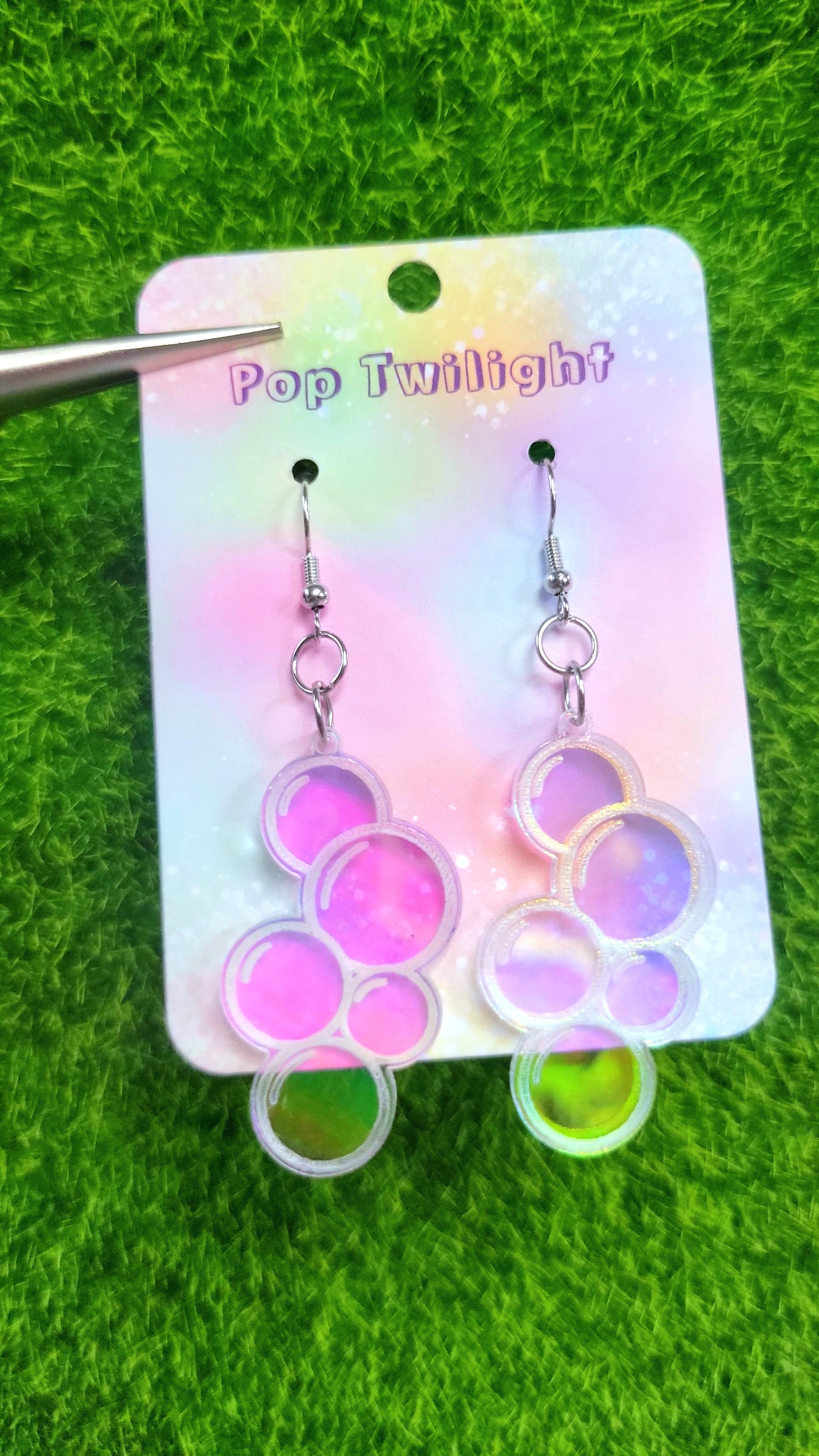 Holographic Bubbles Earrings