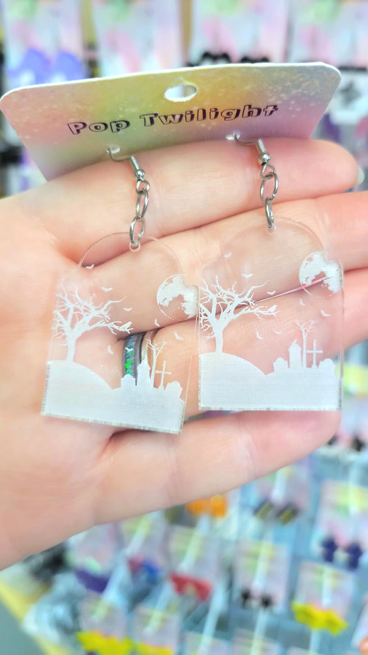 Cemetery Halloween Earrings
