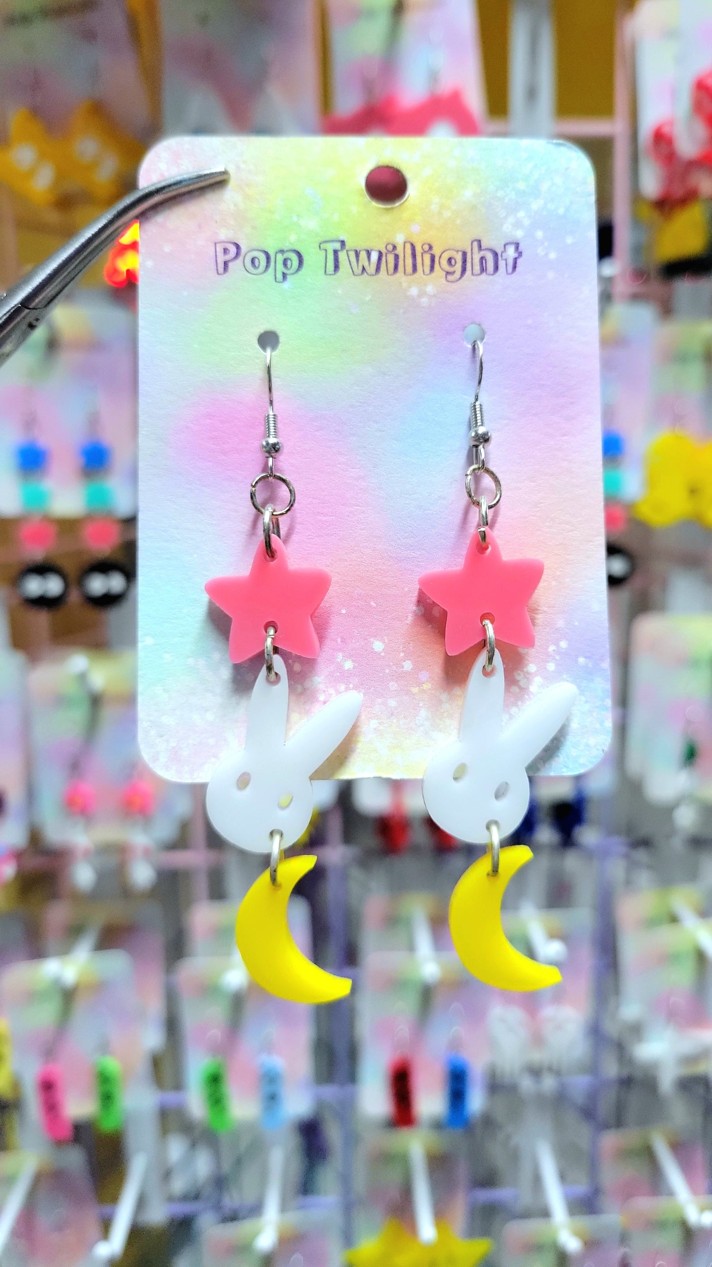 SM Moon Bunny Dangle Earrings