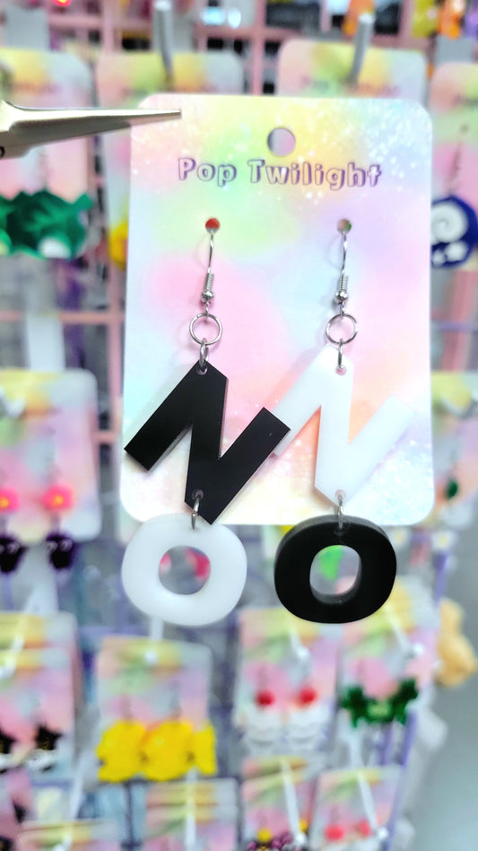 No, Statement Earrings Word
