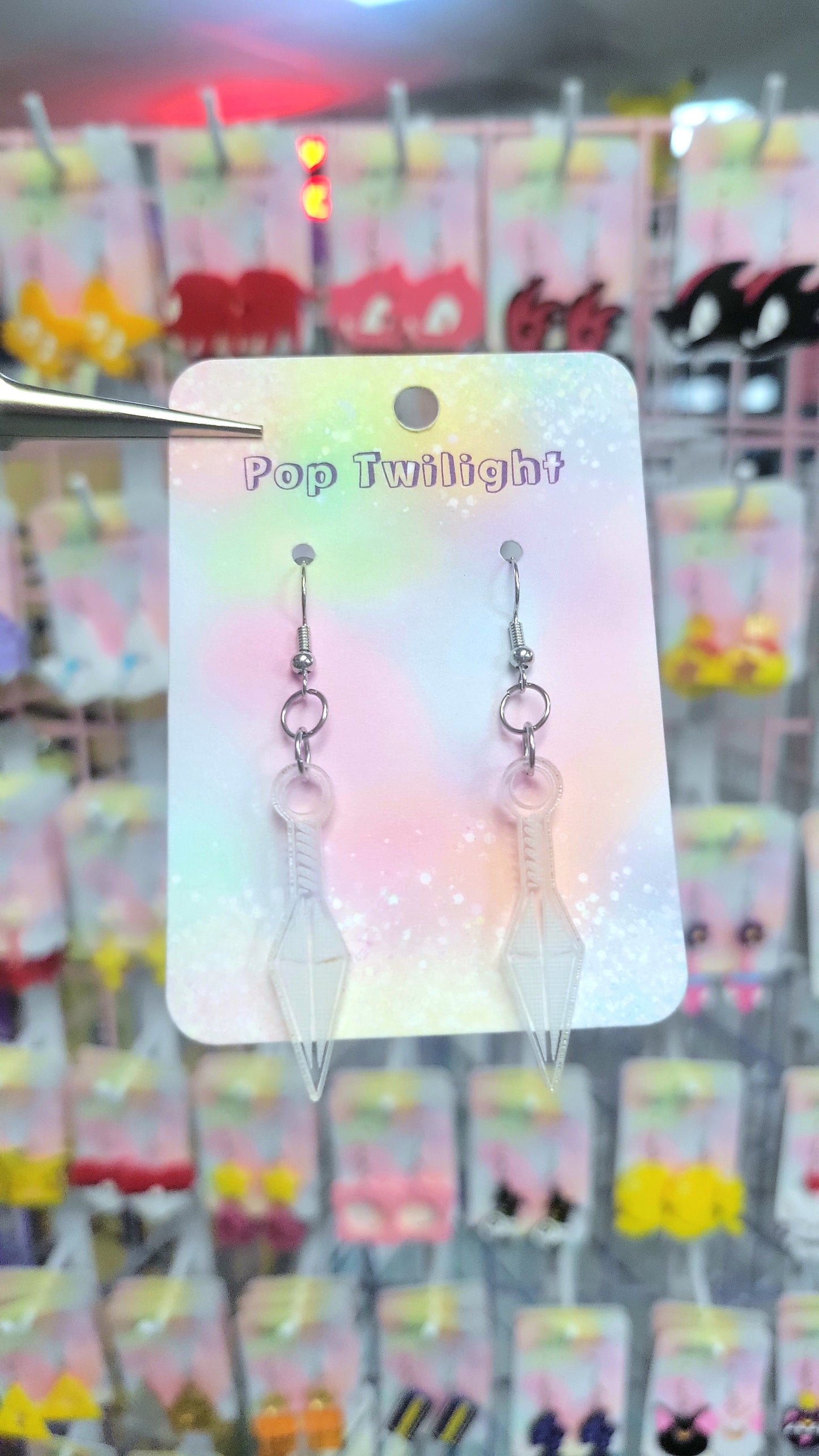 Kunai Clear Earrings