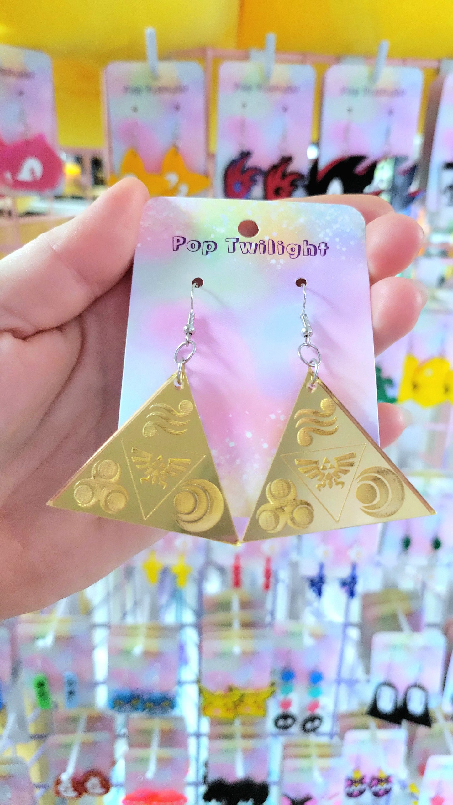 LoZ Triforce Fancy Gold Earrings