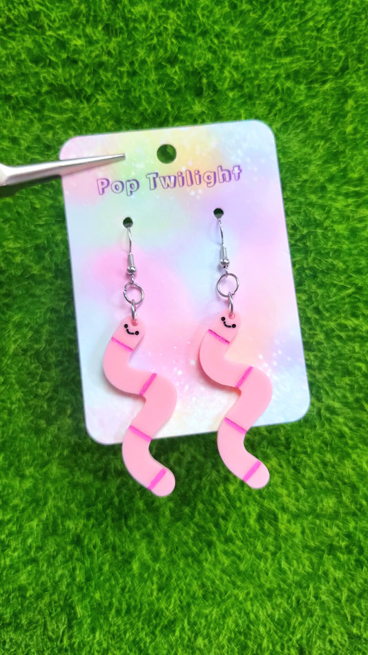 Worm Earrings Animal