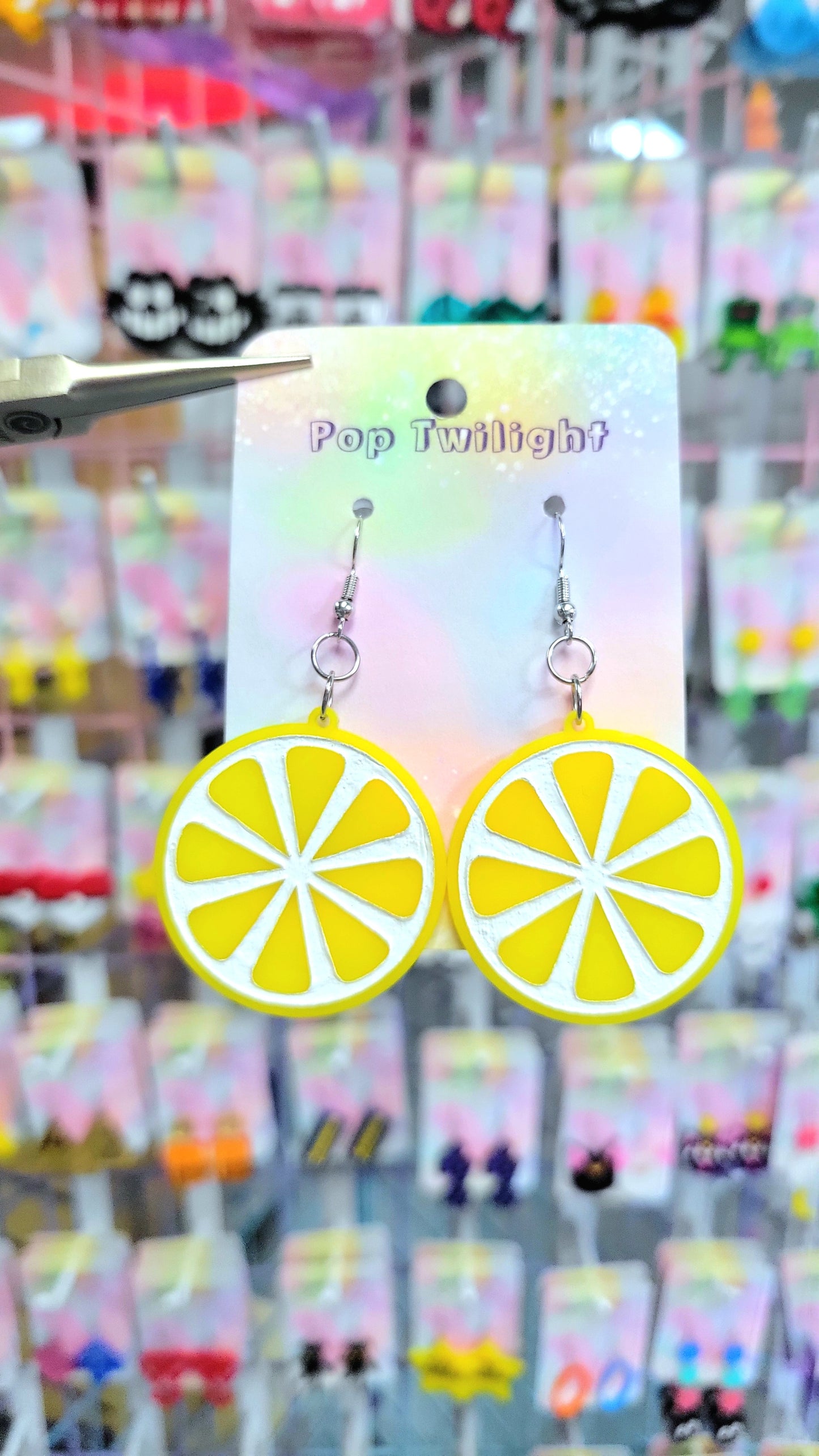 Lemon Citrus Food Earrings