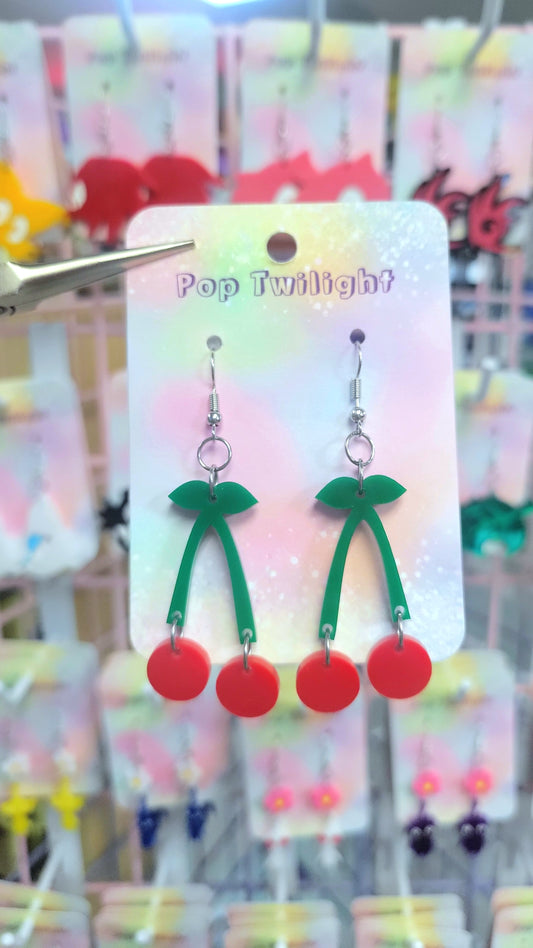 Food Cherry Earrings