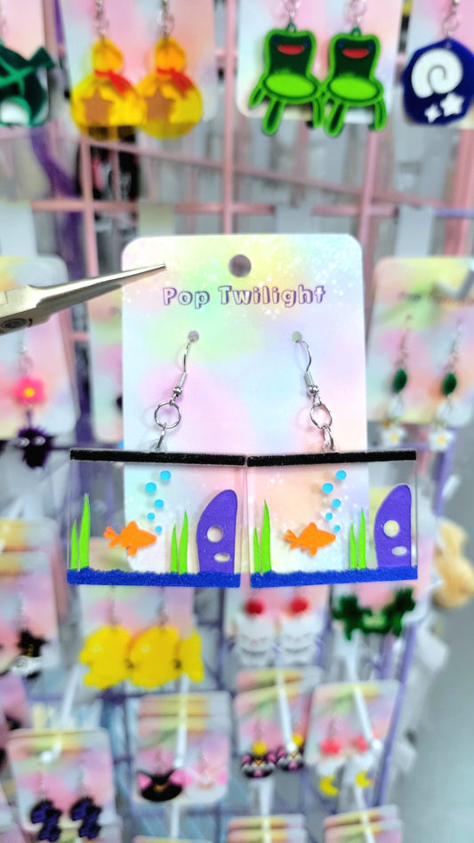 Fish Tank Aquarium Earrings Animal