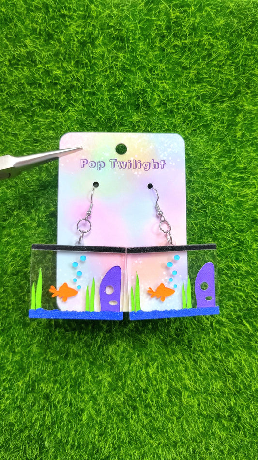 Fish Tank Aquarium Earrings Animal