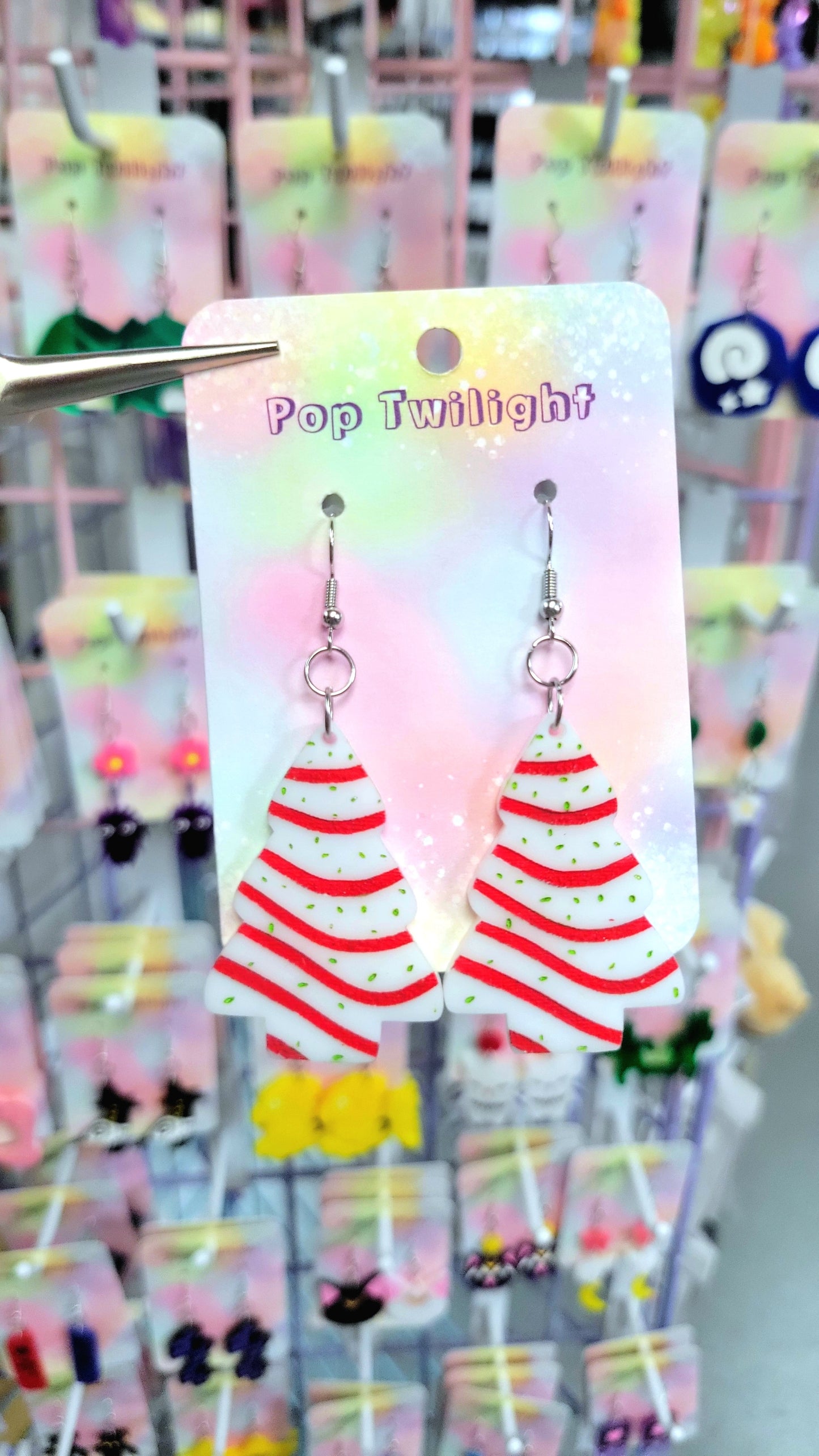 Christmas Tree Cake Earrings