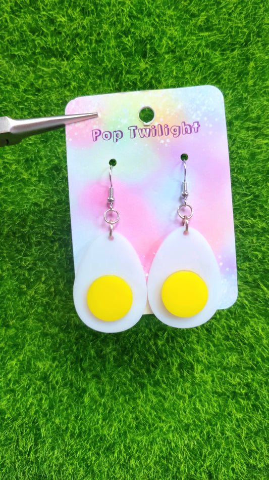 Egg Hard-boiled Earrings Food
