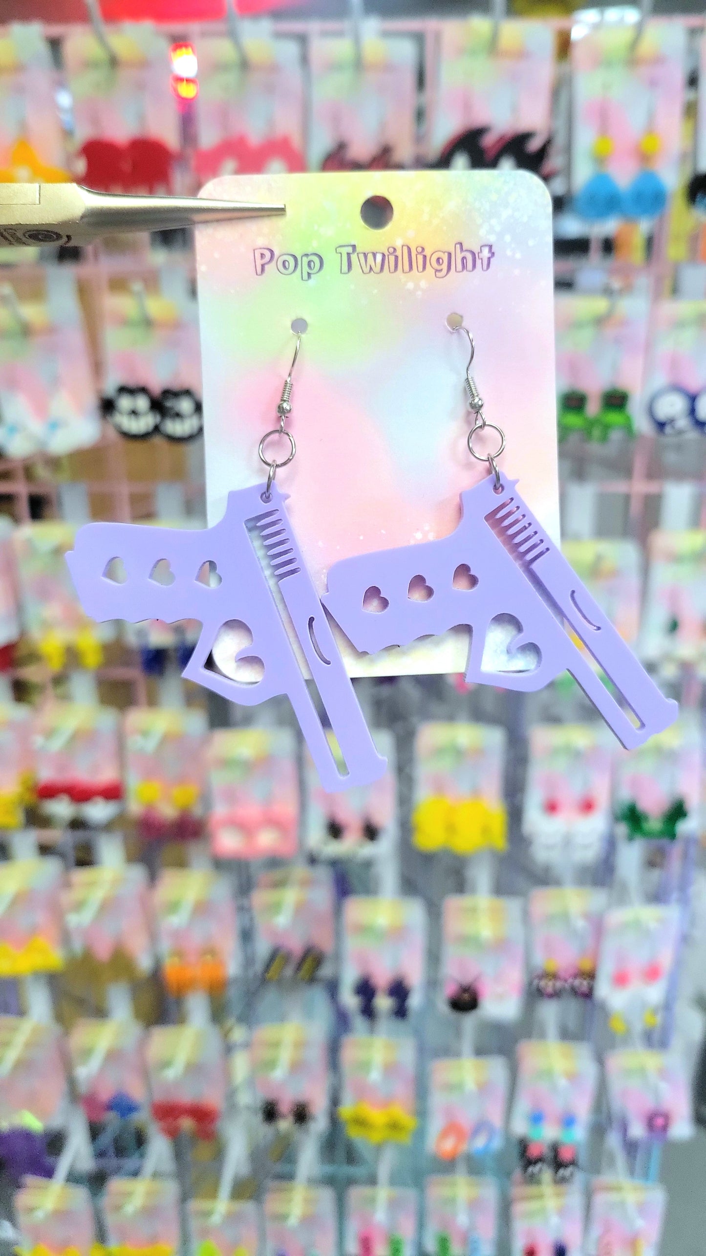 Guns Pastel Purple Kawaii Earrings