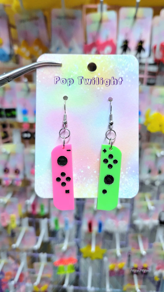 Switch Joycon Controllers - Green and Pink