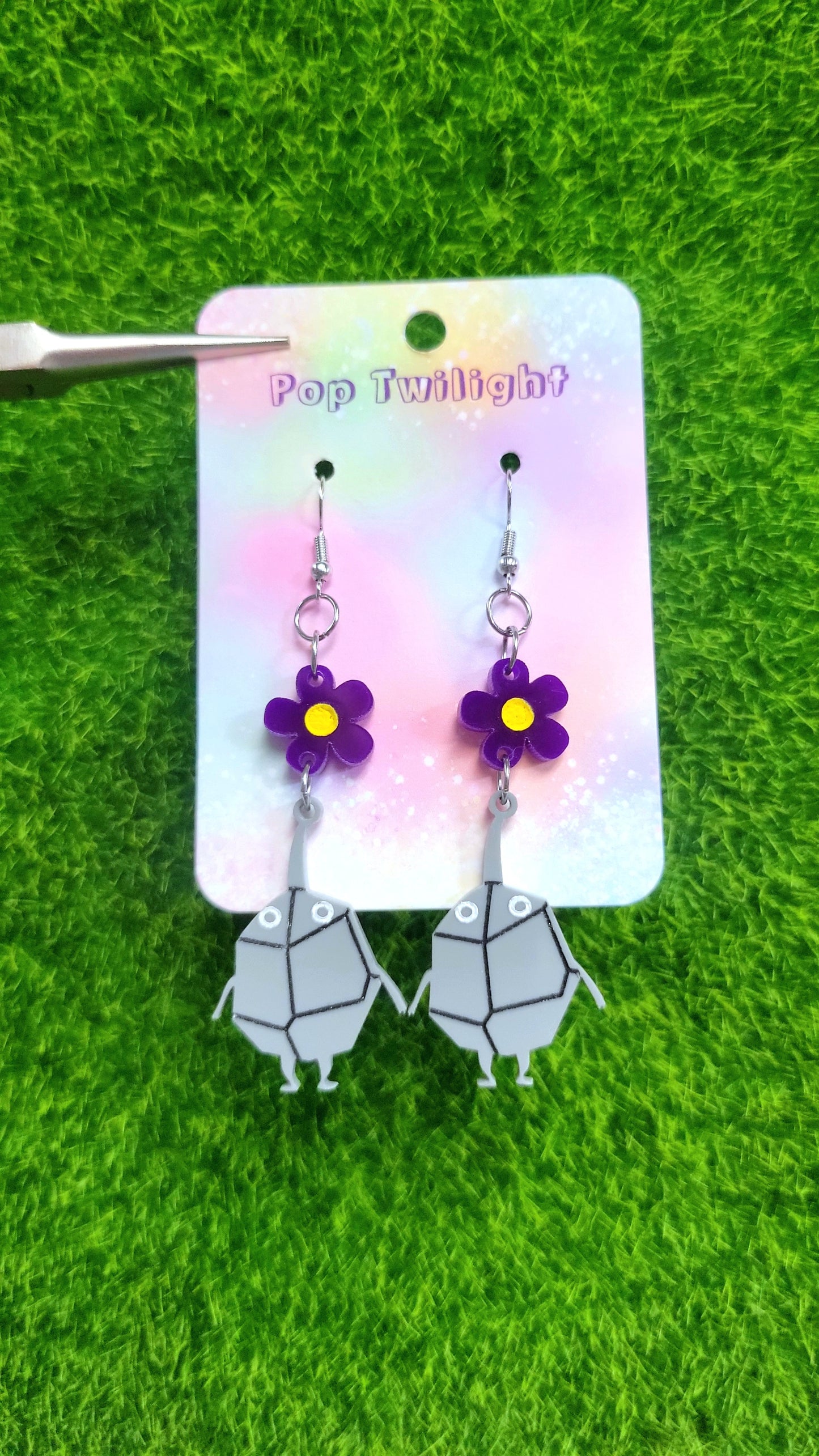 Rock Pikmin Earrings Video Game