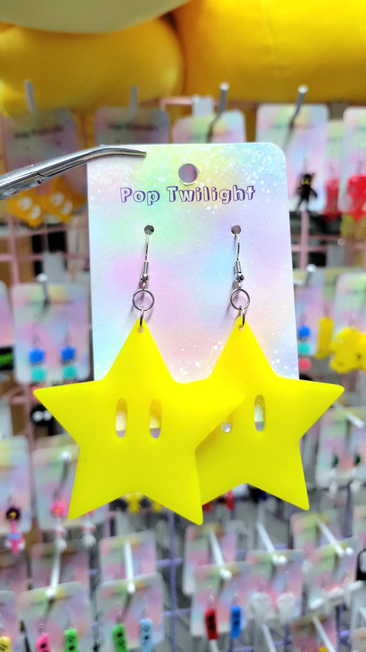 Mario Super Star Earrings - Large