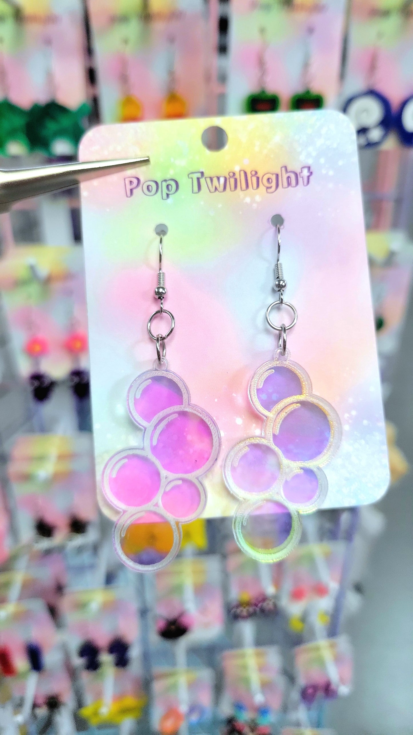 Holographic Bubbles Earrings