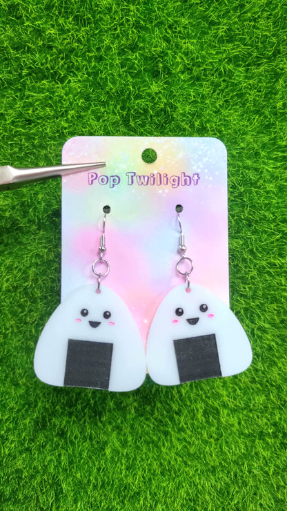 Onigiri Rice Ball Earrings Food