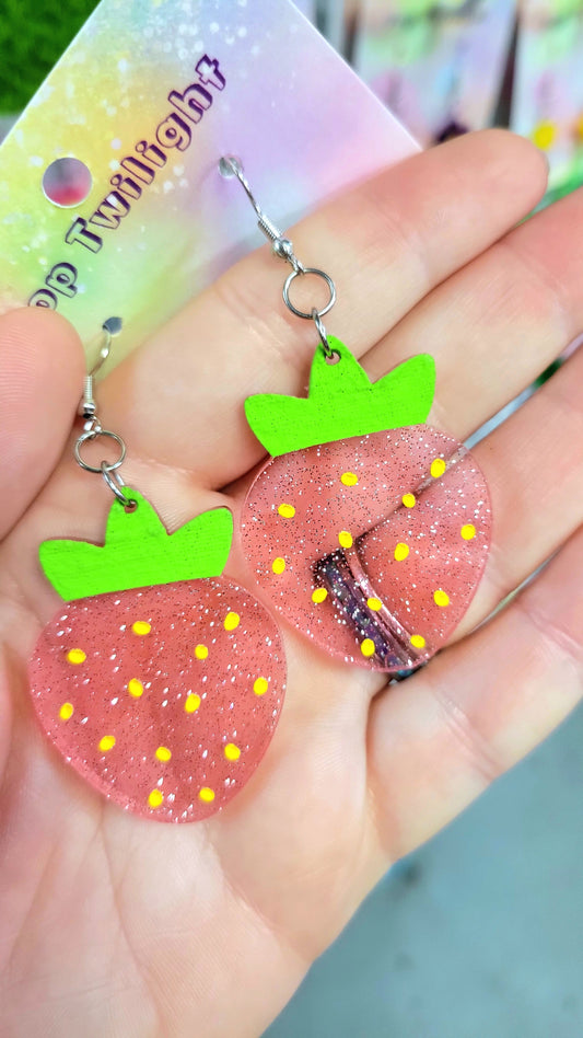 Strawberry Earrings Food