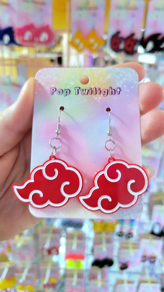 Naruto Akatsuki Red Cloud Earrings