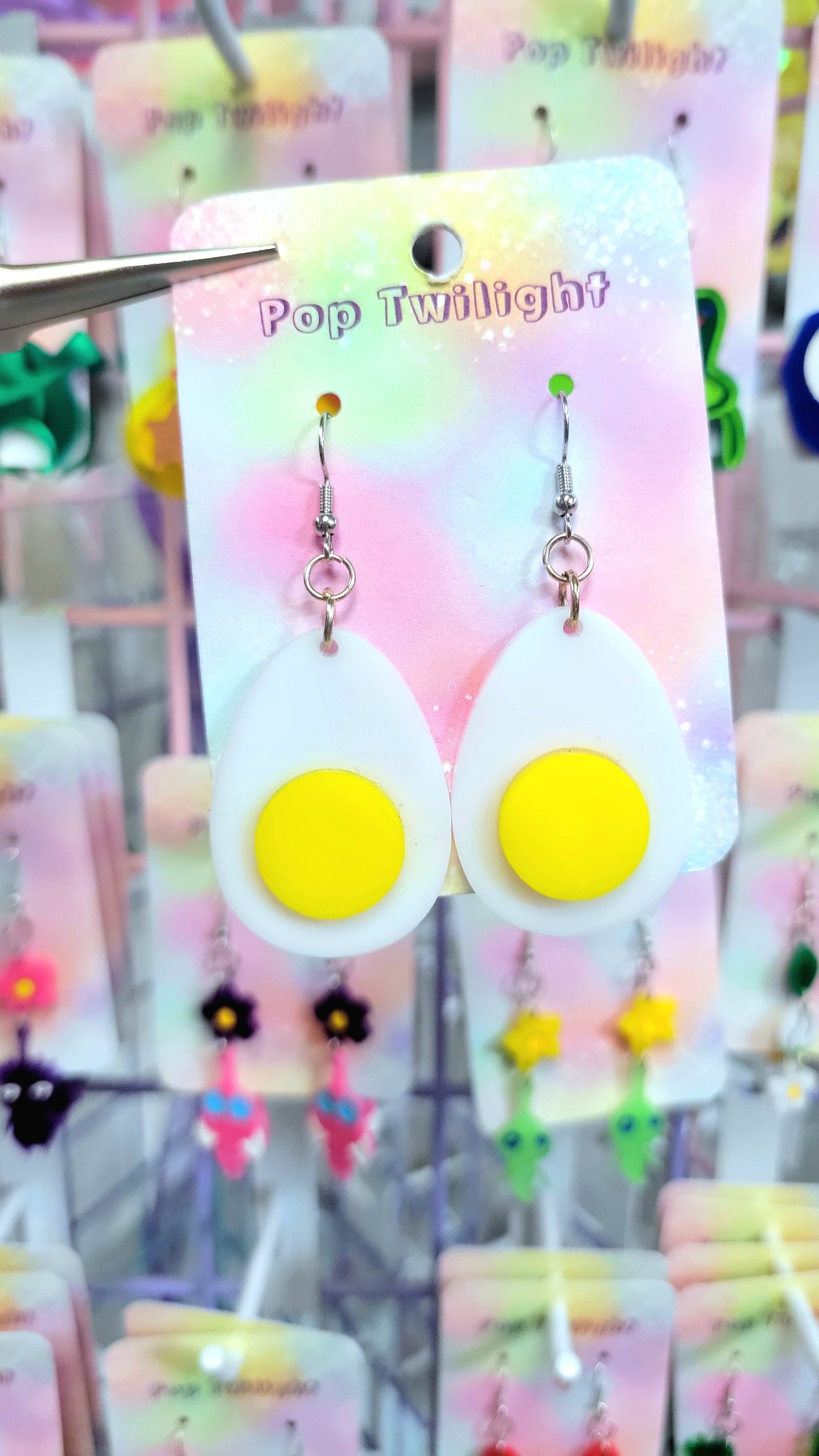 Egg Hard-boiled Earrings Food