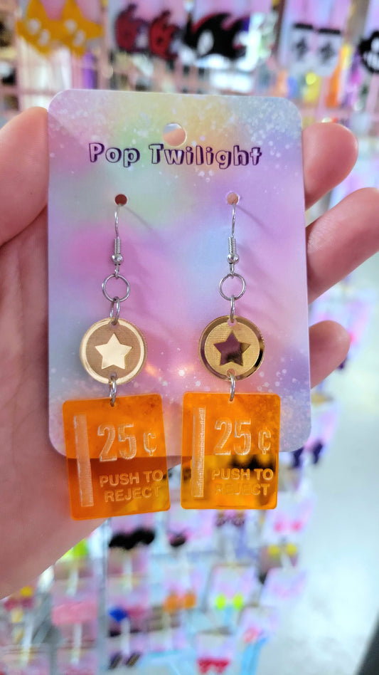 Token Arcade Retro Earrings