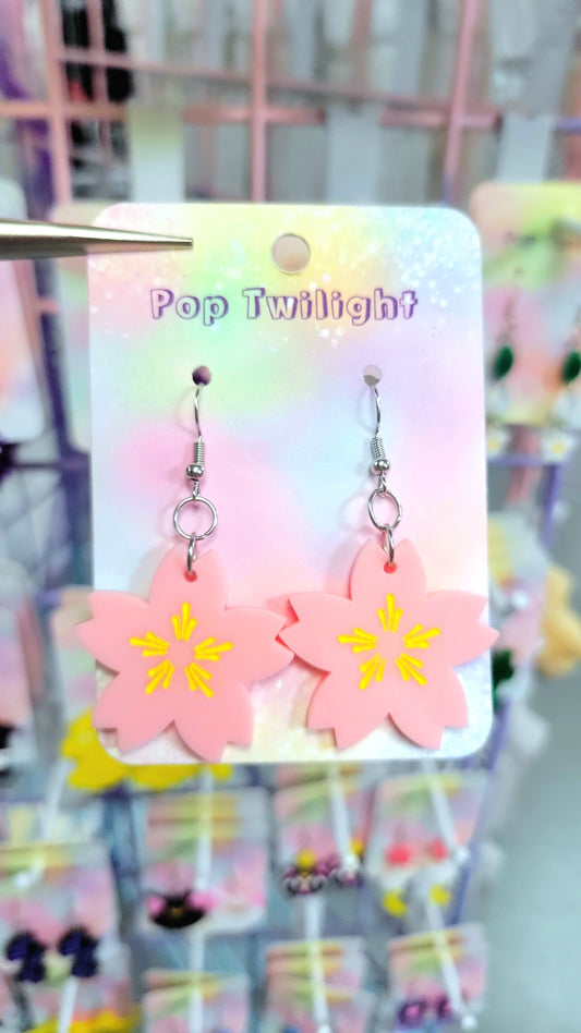 Sakura Cherry Blossom Earrings Flower and Plant