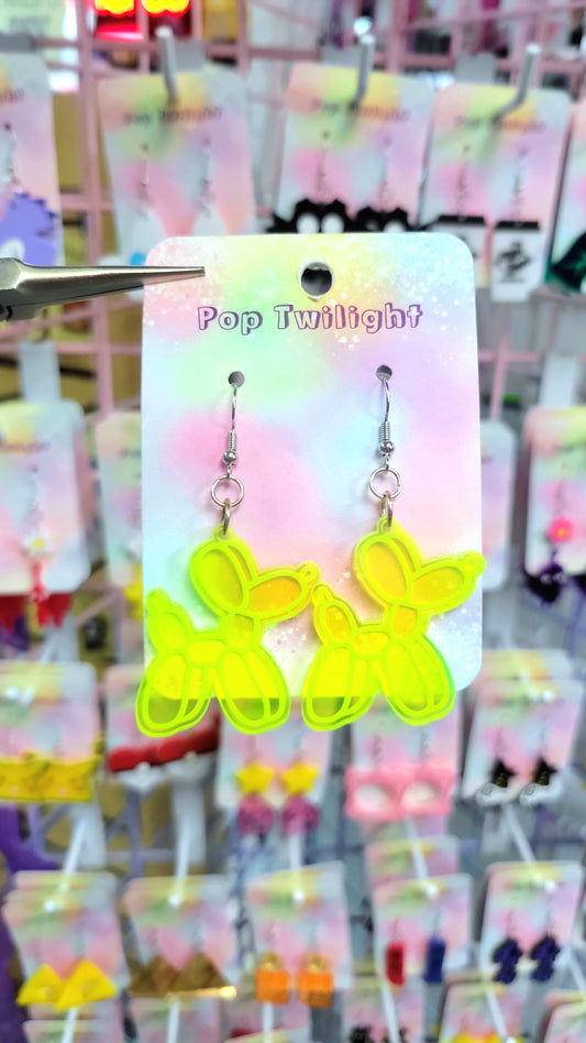 Balloon Dog Green Earrings