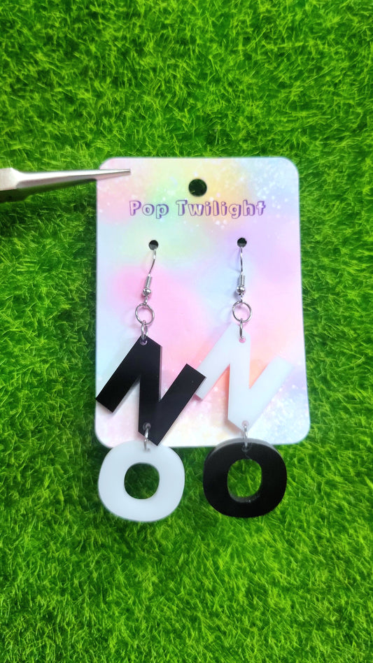 No, Statement Earrings Word