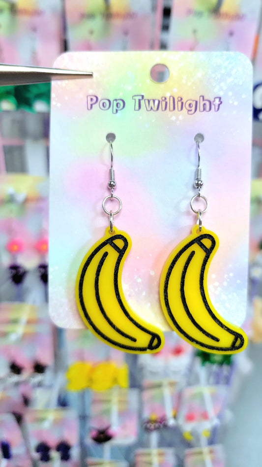 Banana Earrings Food