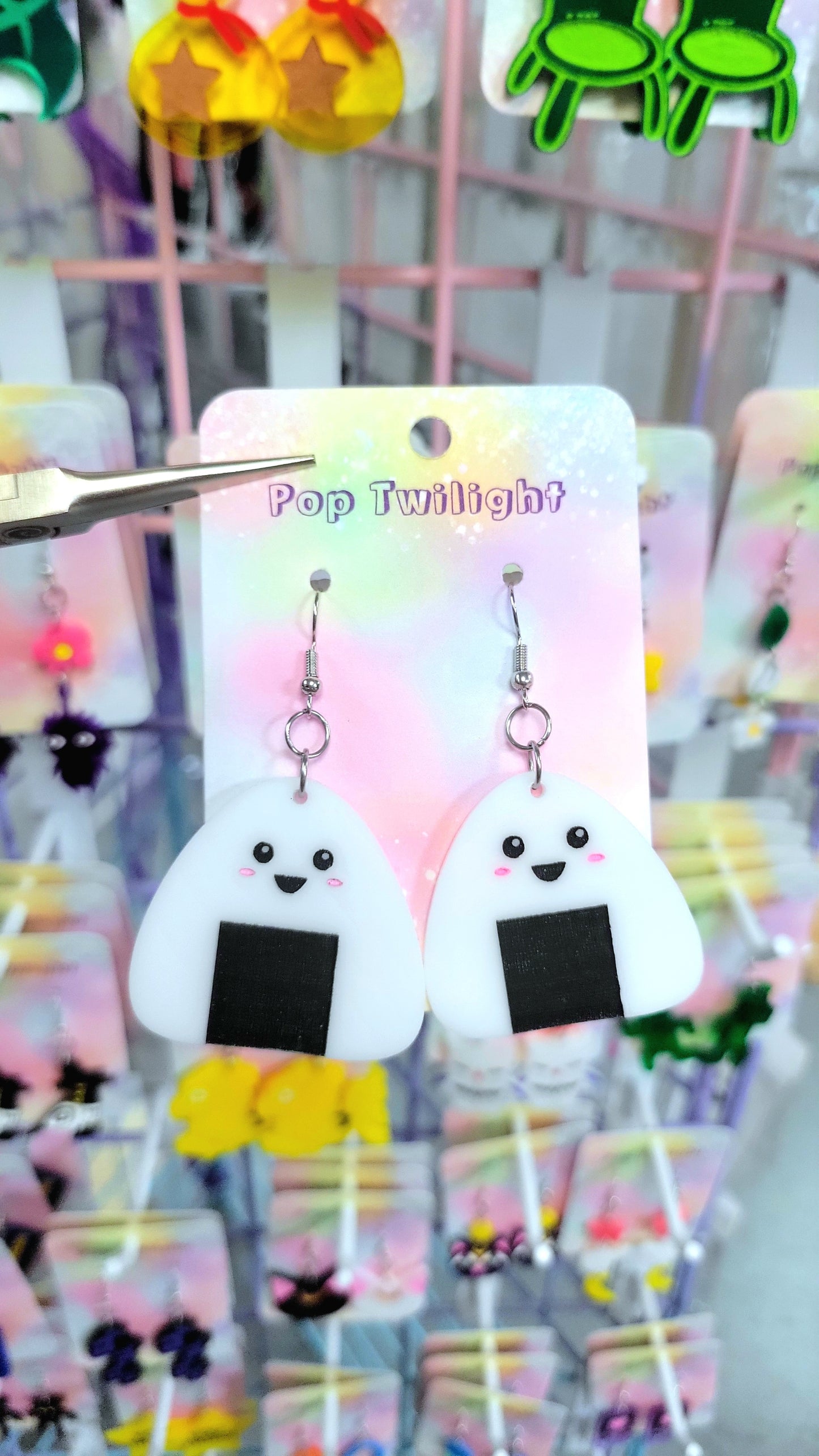 Onigiri Rice Ball Earrings Food