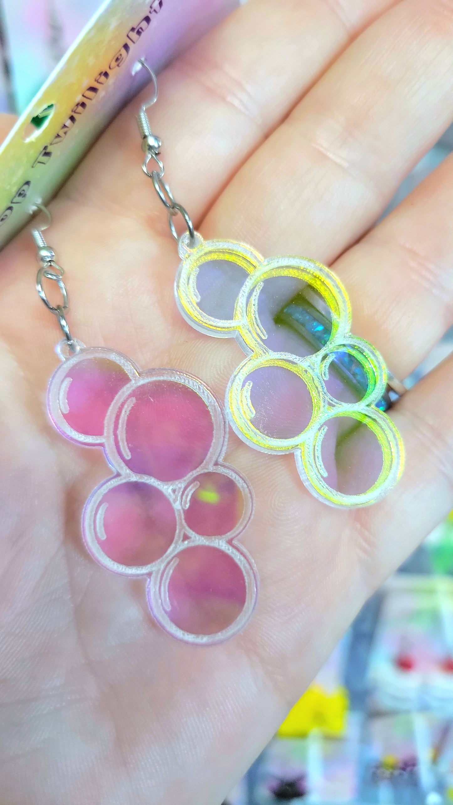Holographic Bubbles Earrings