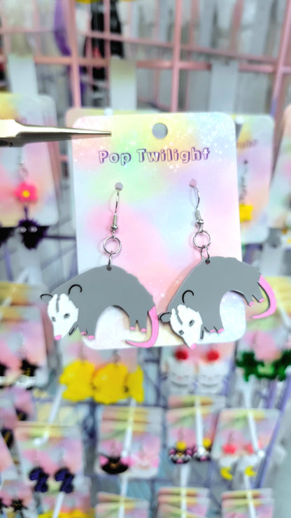 Opossum Earrings Animal
