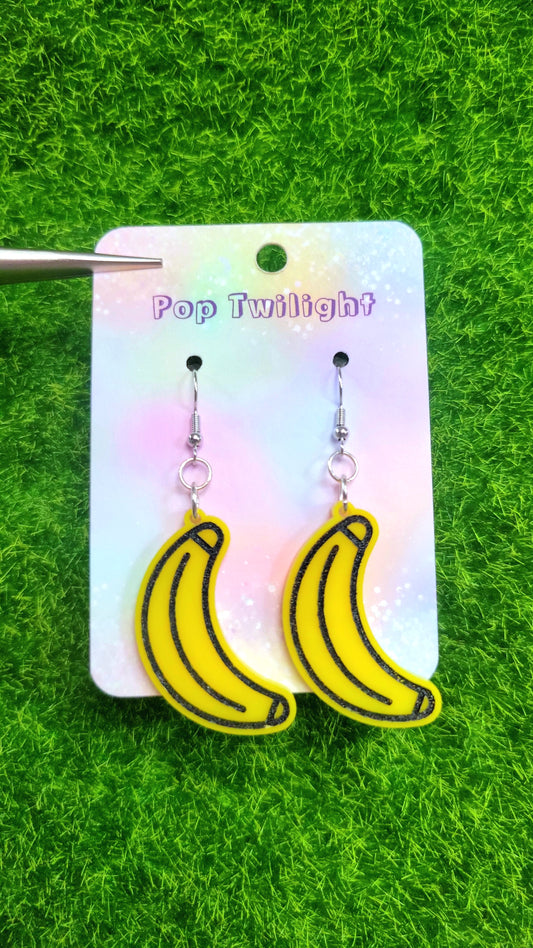 Banana Earrings Food