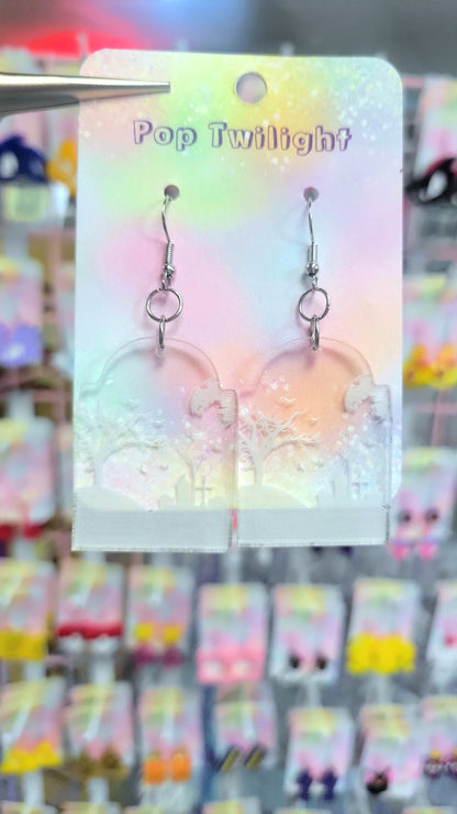 Cemetery Halloween Earrings