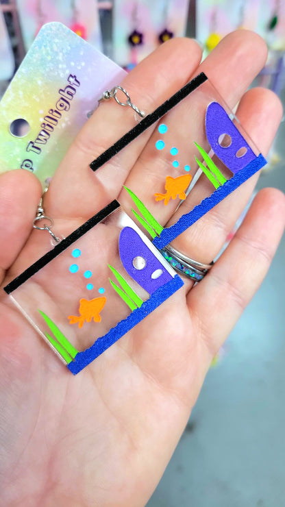 Fish Tank Aquarium Earrings Animal